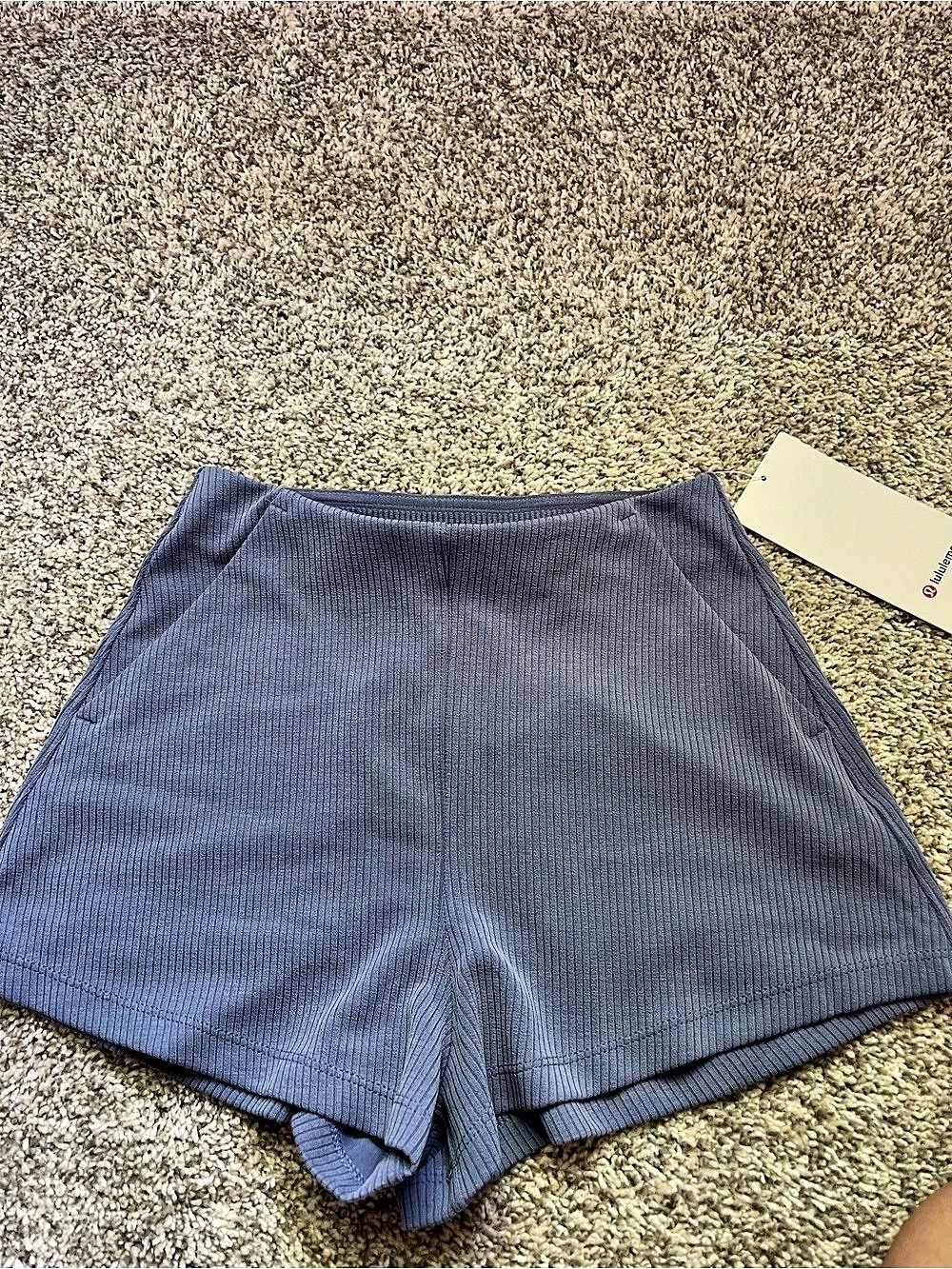 lululemon Ribbed Softstreme High-Rise Short 2" Shorts Blue Size 2